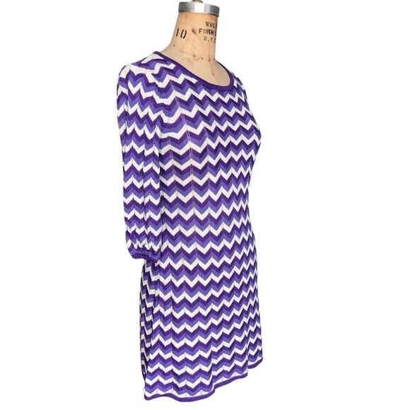 Alice + Olivia Purple Chevron Dress Size XS - Picture 4 of 7